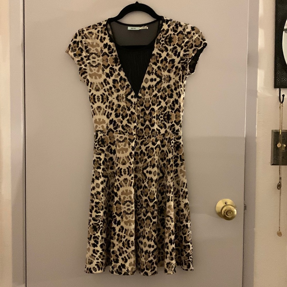 Kimchi Blue leopard cheetah fit and flare dress